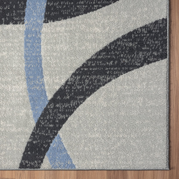 Homeroots 8' X 10' Blue Geometric Area Rug  Polyester 515941