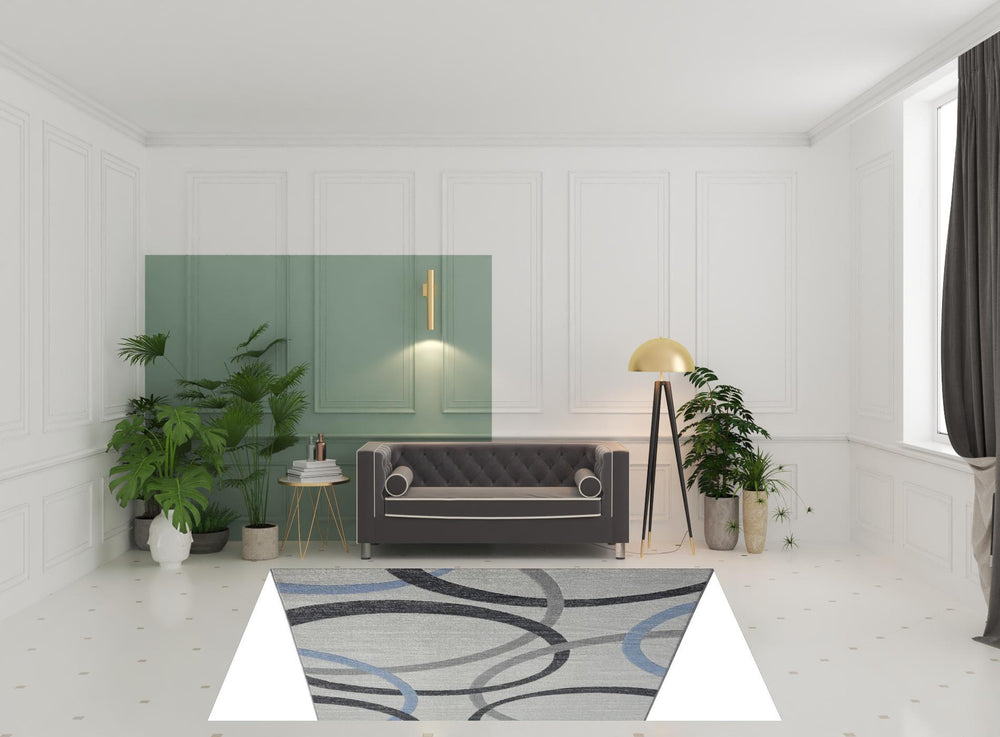 Homeroots 8' X 10' Blue Geometric Area Rug  Polyester 515941