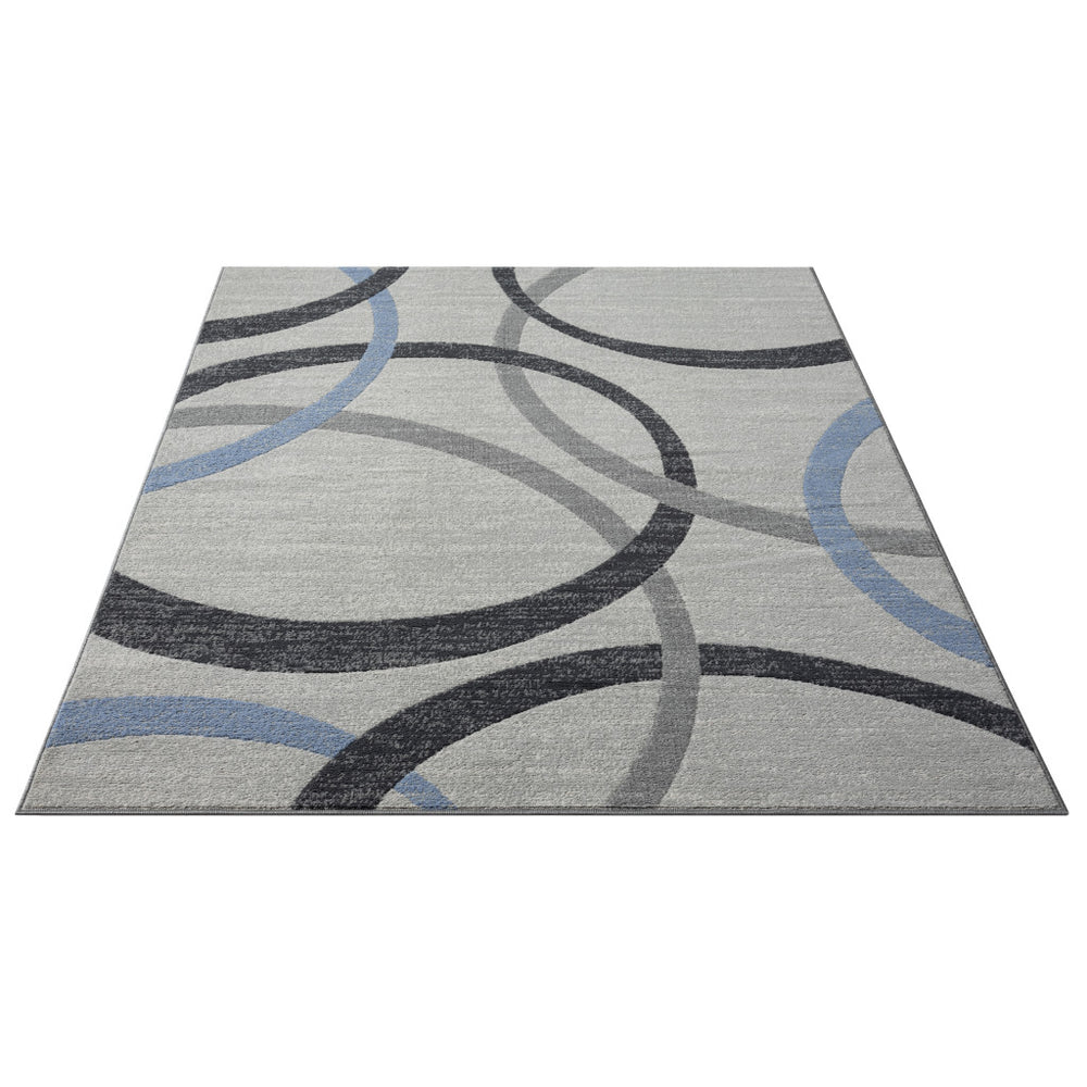 Homeroots 8' X 10' Blue Geometric Area Rug  Polyester 515941