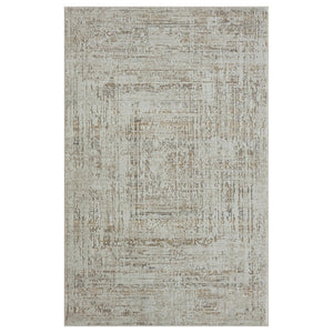 Beige Abstract High Low Pile Area Rug Turkish Crafted with Distressed Artisan Finish for Homes