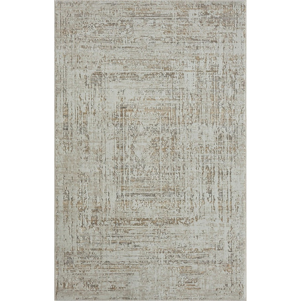 HomeRoots 9' Beige Abstract Distressed Area Rug - Luxurious Turkish Craftsmanship for Modern Home Decor 9' X 12' 515953