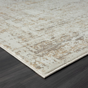 HomeRoots 9' Beige Abstract Distressed Area Rug - Luxurious Turkish Craftsmanship for Modern Home Decor 9' X 12' 515953
