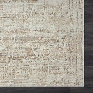 HomeRoots 9' Beige Abstract Distressed Area Rug - Luxurious Turkish Craftsmanship for Modern Home Decor 9' X 12' 515953