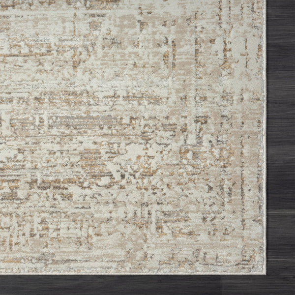 HomeRoots 9' Beige Abstract Distressed Area Rug - Luxurious Turkish Craftsmanship for Modern Home Decor 9' X 12' 515953
