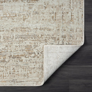 HomeRoots 9' Beige Abstract Distressed Area Rug - Luxurious Turkish Craftsmanship for Modern Home Decor 9' X 12' 515953