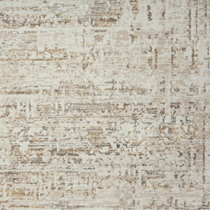 HomeRoots 9' Beige Abstract Distressed Area Rug - Luxurious Turkish Craftsmanship for Modern Home Decor 9' X 12' 515953