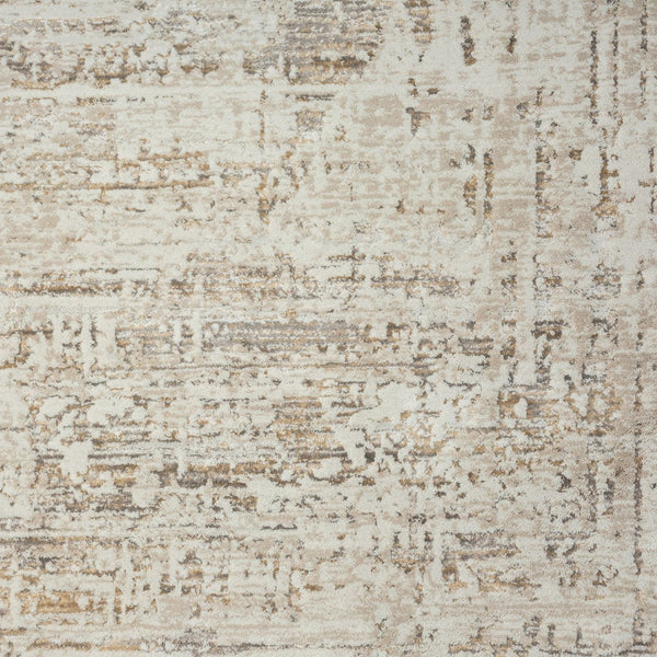 HomeRoots 9' Beige Abstract Distressed Area Rug - Luxurious Turkish Craftsmanship for Modern Home Decor 9' X 12' 515953