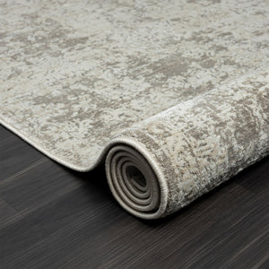HomeRoots 9' Gray Abstract Distressed Area Rug - Contemporary Elegance with High-Low Texture for Modern Spaces 9' X 12' 515957