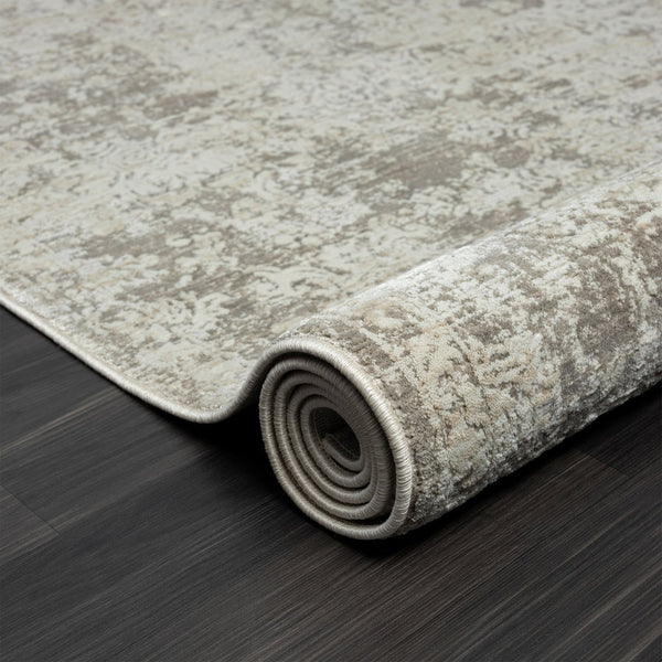 HomeRoots 9' Gray Abstract Distressed Area Rug - Contemporary Elegance with High-Low Texture for Modern Spaces 9' X 12' 515957