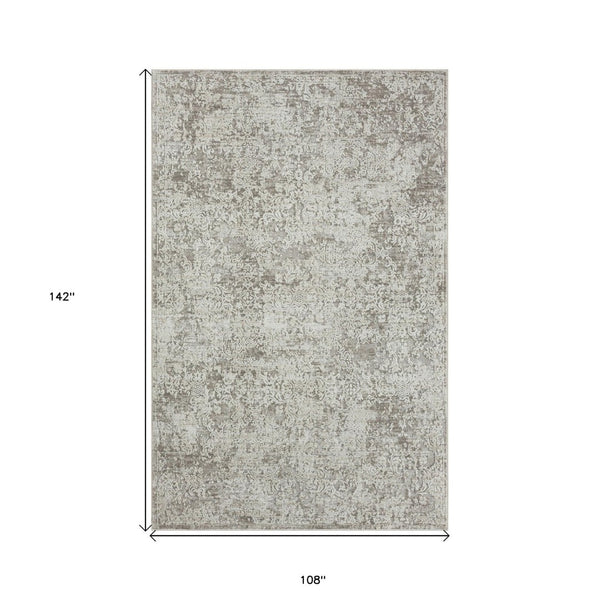 HomeRoots 9' Gray Abstract Distressed Area Rug - Contemporary Elegance with High-Low Texture for Modern Spaces 9' X 12' 515957