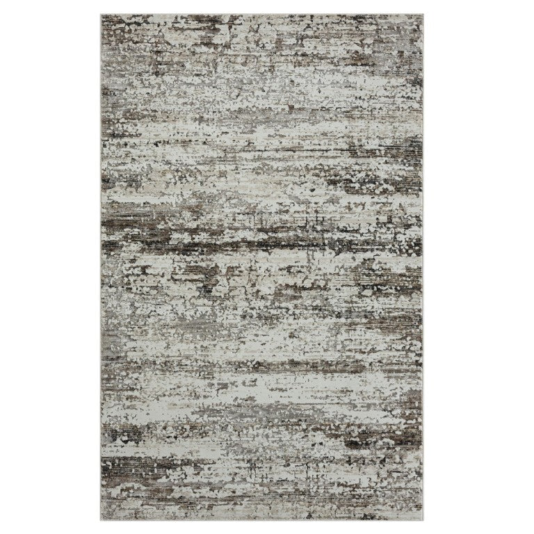 HomeRoots 5 X 8 Beige Abstract High-low Pile Area Rug Turkish Distressed Modern Living Room 515959