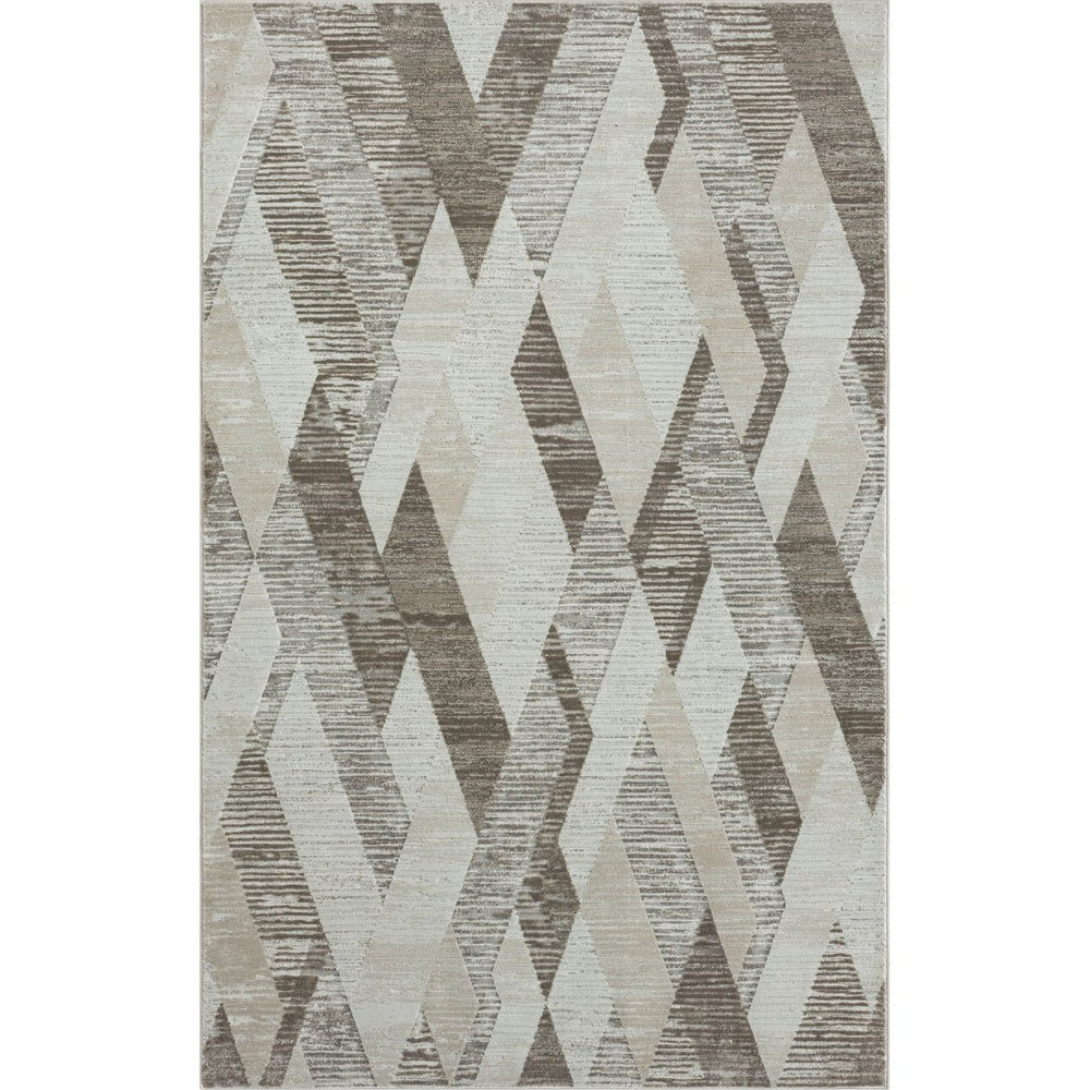 HomeRoots 9' Gray Geometric Area Rug – Modern Design for Living Spaces, Easy to Maintain, and Versatile Style 9' X 12' 515965