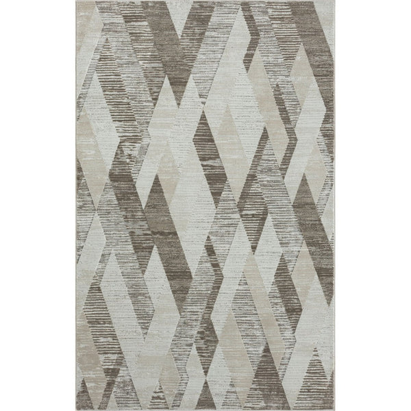 HomeRoots 9' Gray Geometric Area Rug – Modern Design for Living Spaces, Easy to Maintain, and Versatile Style 9' X 12' 515965