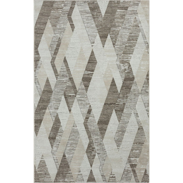 HomeRoots 9' Gray Geometric Area Rug – Modern Design for Living Spaces, Easy to Maintain, and Versatile Style 9' X 12' 515965