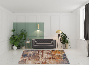 HomeRoots 4' Gray Abstract Distressed Area Rug - Modern Design for Cozy Spaces, Durable & Easy to Maintain 8' X 10' 515979