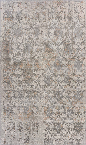 Homeroots 8' X 11' Cream Abstract Distressed Area Rug  Polyester 515987