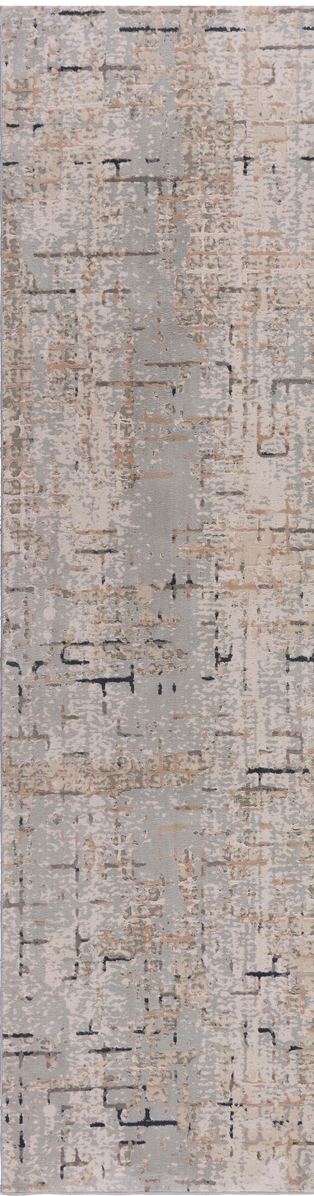 Homeroots 2' X 8' Cream Abstract Runner Rug  Polyester 515993