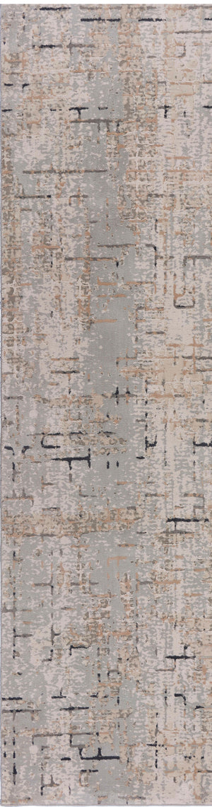 Homeroots 2' X 8' Cream Abstract Runner Rug  Polyester 515993