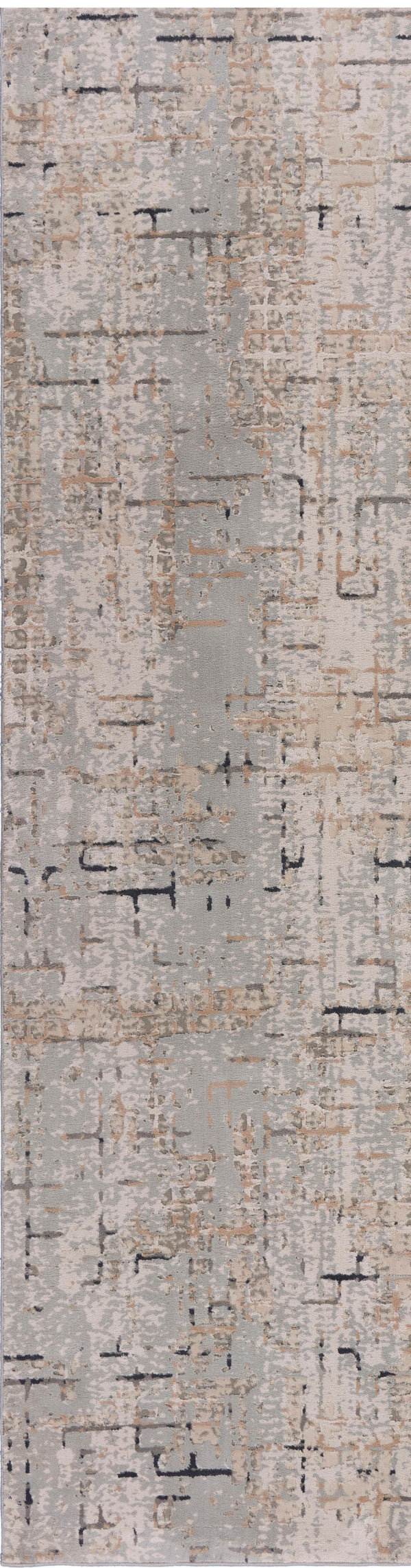 Homeroots 2' X 8' Cream Abstract Runner Rug  Polyester 515993