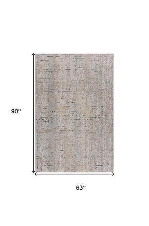 Homeroots 5' X 8' Cream Abstract Area Rug  Polyester 515994