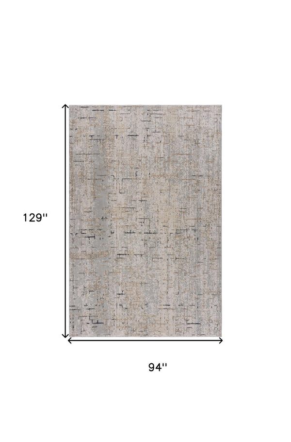 Homeroots 8' X 11' Cream Abstract Area Rug  Polyester 515995