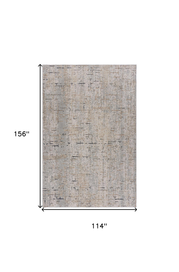 Homeroots 10' X 14' Cream Abstract Area Rug  Polyester 515996