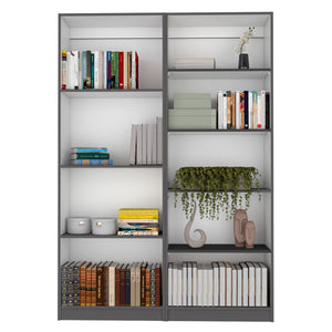 English Elm 2 Piece Bookcase Set with 9 Shelves — Matte Finished Sturdy Particleboard Storage for Modern Living Rooms Multicolor 45 L x 29 W x 4 H B200S00291