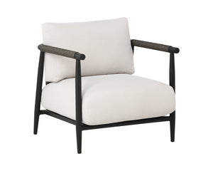 Sunpan Muros Lounge Chair - Stylish Outdoor Seating With Black Aluminum Frame & Palazzo Cream Cushions Cream Fabric 112165