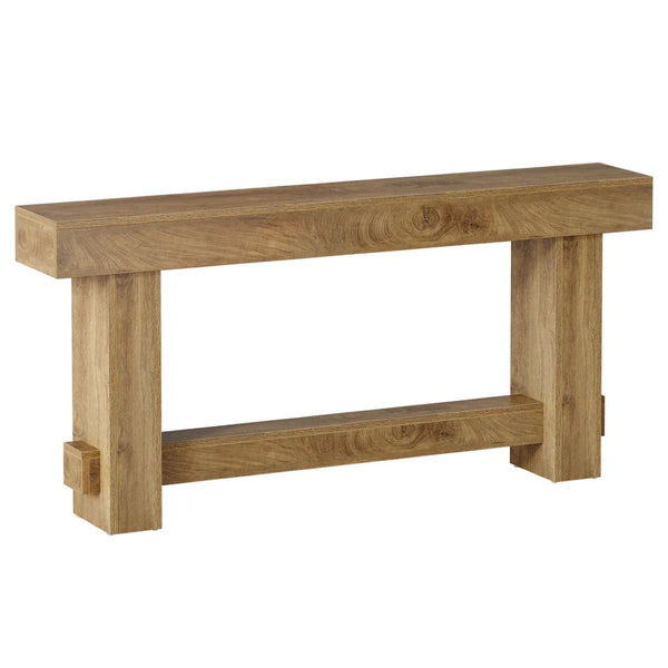 English Elm Hall Console Table Industrial Rustic Two Tier Wood Tone Metal Frame Entryway Sofa T3971P456365