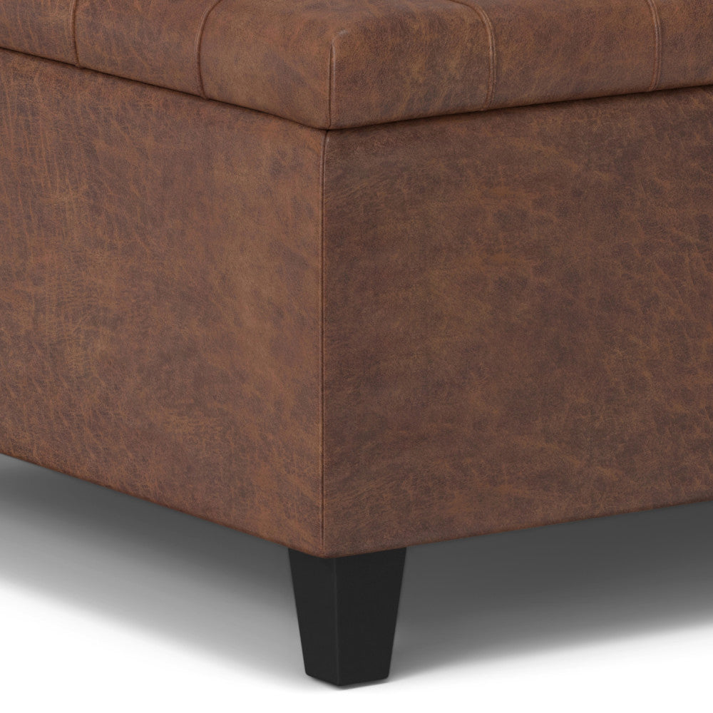 English Elm Harrison Small Square Storage Ottoman: Stylish Coffee Table, Extra Seating & Versatile Footrest Solution B136P254723