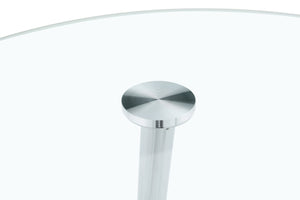 English Elm 36 Inch Round Glass Top Bar Table Chrome Tripod Base Modern Bistro Pub Style W3493P452043
