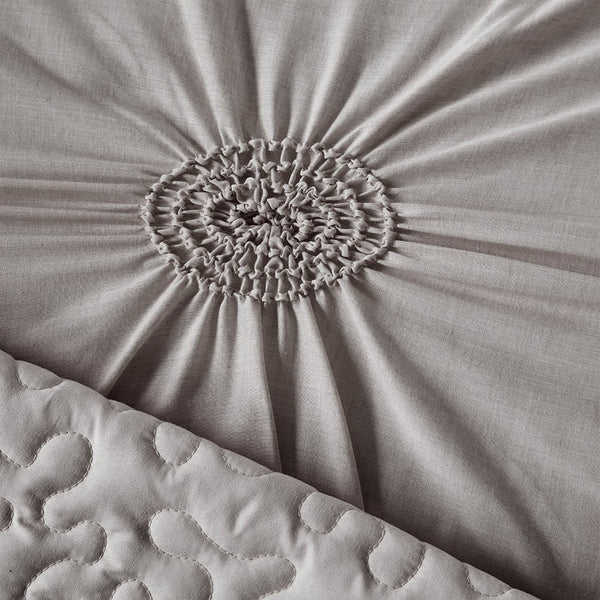 English Elm 6 Piece Reversible Daybed Cover Set Dark Gray Tufted Diamond Quilted Twin Bed Skirt Sham Pillow Elegance B03597522