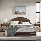 Solid Wood Queen Bed with Arched Headboard Brown ELIB5CBR Walker Edison