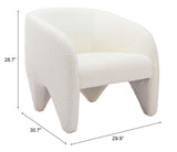 Lopta Accent Chair White 110279 Zuo Modern