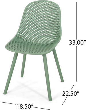 English Elm Christopher Knight Home® - POSEY Weather-Resistant Outdoor Dining Chairs Set of 4 with Perforated Diamond Mesh for Durability Green 28 L x 26 W x 18.75 H N776P243037G