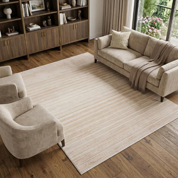 Beige Abstract High Low Pile Area Rug Turkish Crafted with Distressed Artisan Finish for Homes
