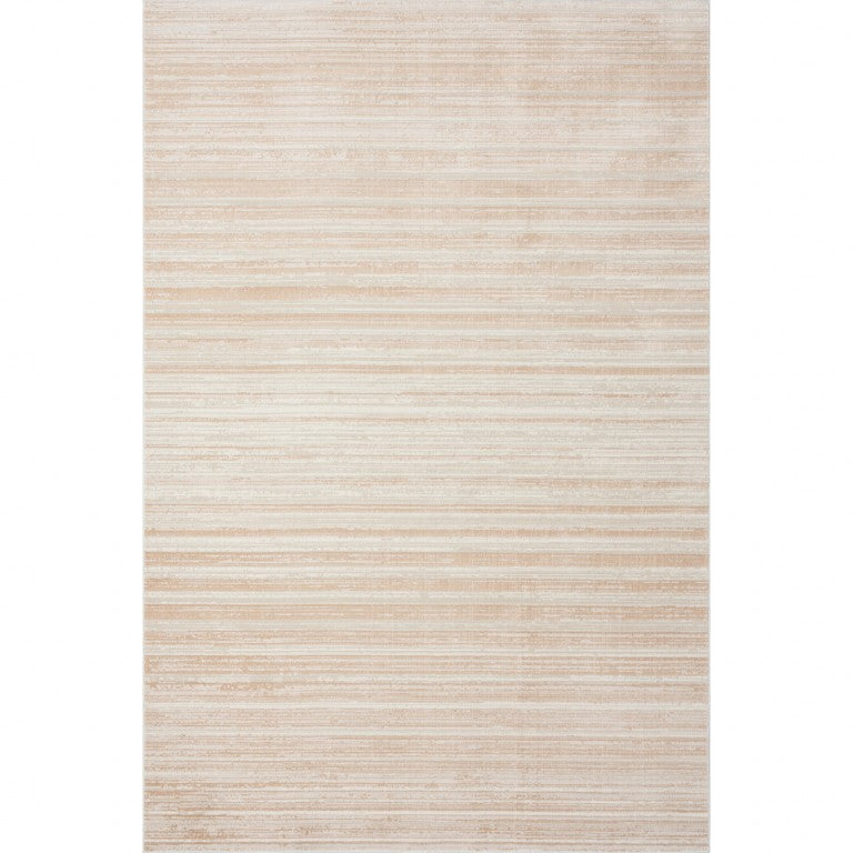 HomeRoots Beige Abstract High Low Pile Area Rug Turkish Crafted with Distressed Artisan Finish for Homes 10' x 13' 516000
