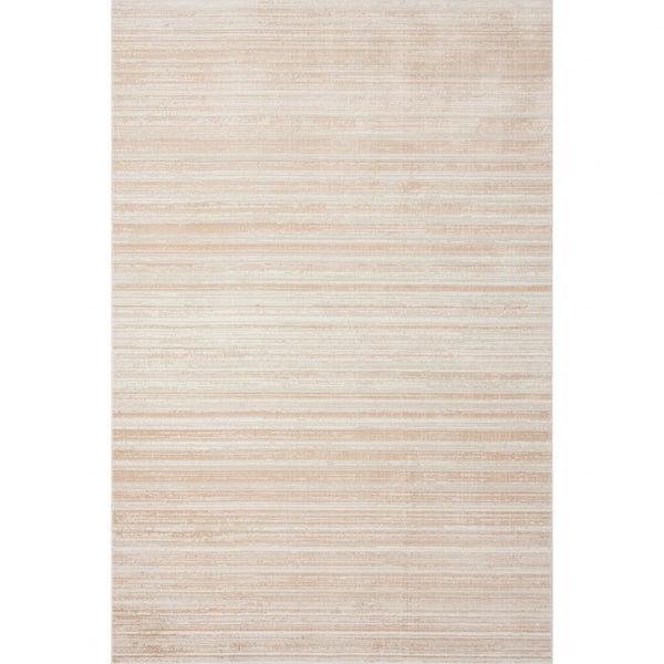 HomeRoots Beige Abstract High Low Pile Area Rug Turkish Crafted with Distressed Artisan Finish for Homes 10' x 13' 516000