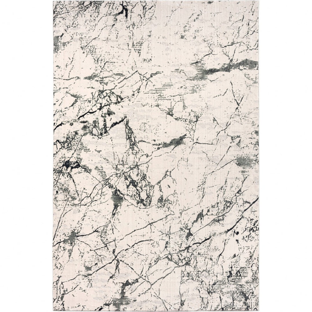 HomeRoots 5' Ivory Abstract Area Rug - Luxurious High-Low Texture for Modern Spaces, Crafted in Turkey for Quality 5' X 8' 516005