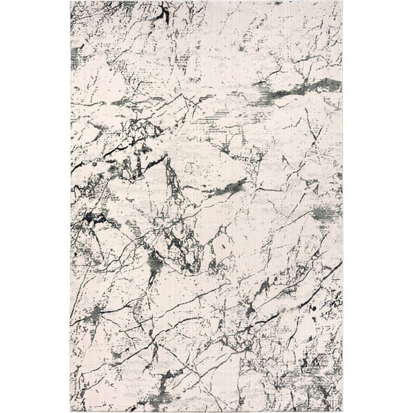 HomeRoots 5' Ivory Abstract Area Rug - Luxurious High-Low Texture for Modern Spaces, Crafted in Turkey for Quality 5' X 8' 516005