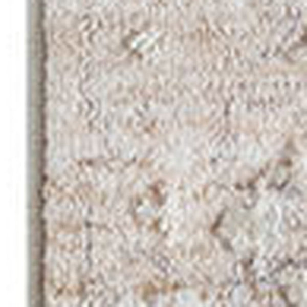 HomeRoots 4' Gray Botanical Area Rug - Timeless Floral Design with Soft High-Low Texture for Elegant Spaces 5' X 8' 516008