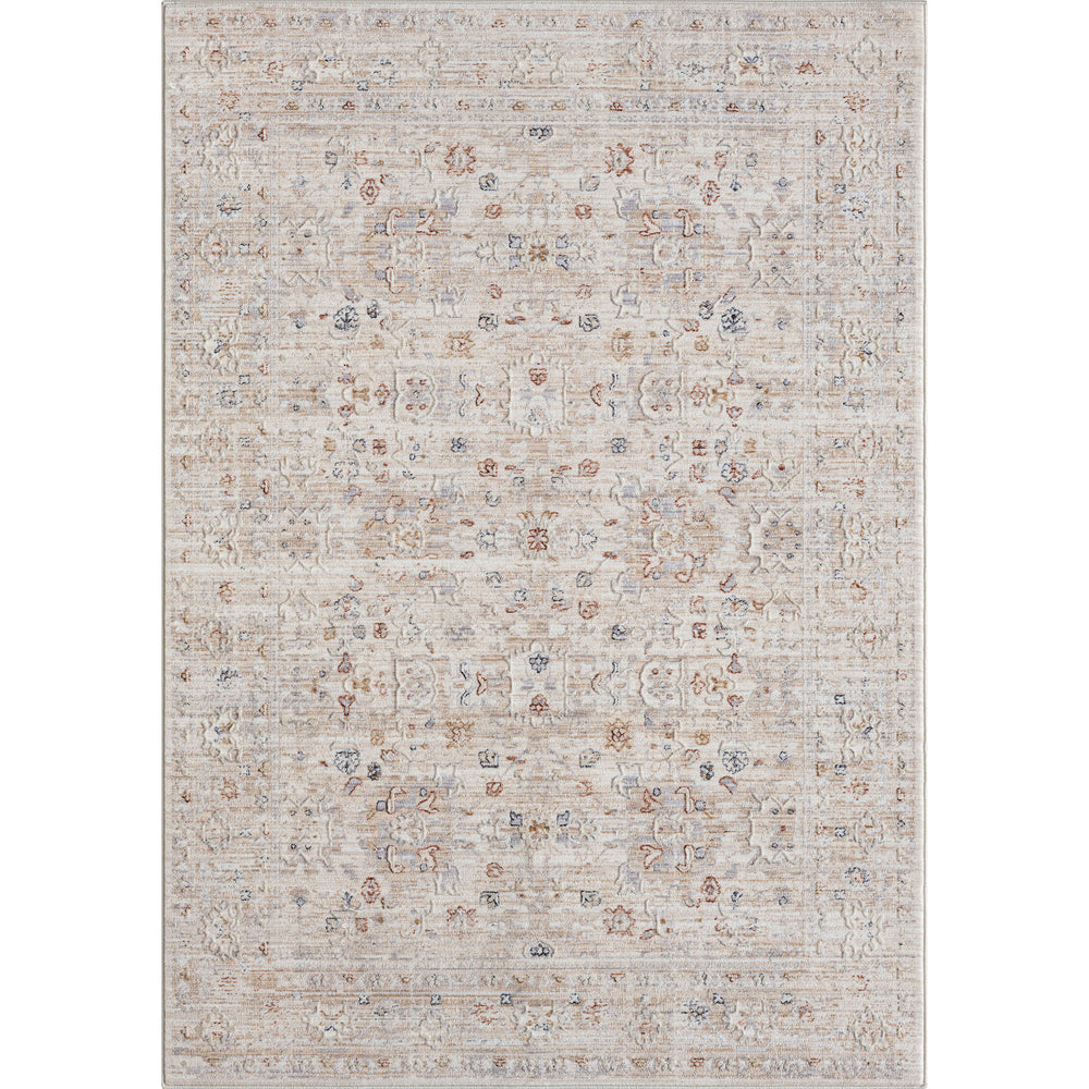 Homeroots 5' X 8' Beige Botanical Area Rug  Polyester 516012