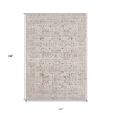 Homeroots 9' X 12' Beige Botanical Area Rug  Polyester 516014