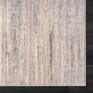 HomeRoots 4' Beige and Gray Striped Area Rug - Stylish, Durable, Stain-Resistant Design for High-Traffic Areas 5' X 8' 516024
