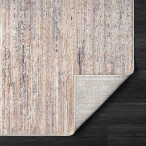HomeRoots 4' Beige and Gray Striped Area Rug - Stylish, Durable, Stain-Resistant Design for High-Traffic Areas 5' X 8' 516024
