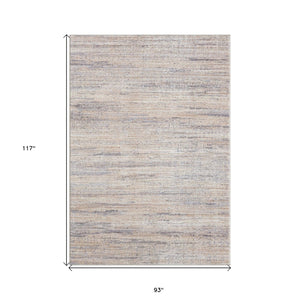 HomeRoots 4' Beige and Gray Striped Area Rug - Stylish, Durable, Stain-Resistant Design for High-Traffic Areas 8' X 10' 516025