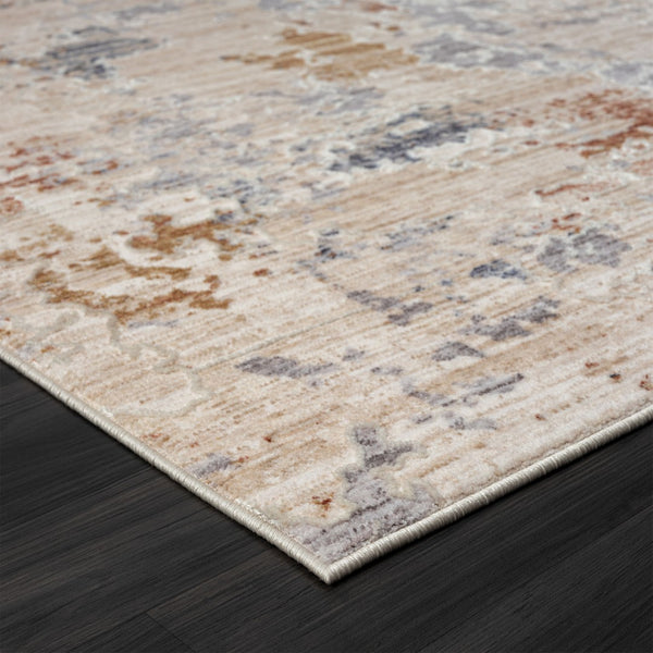 HomeRoots 4' Beige Abstract Area Rug - Turkish-Made Elegance for Living Rooms, Bedrooms, and Entryways 5' X 8' 516032