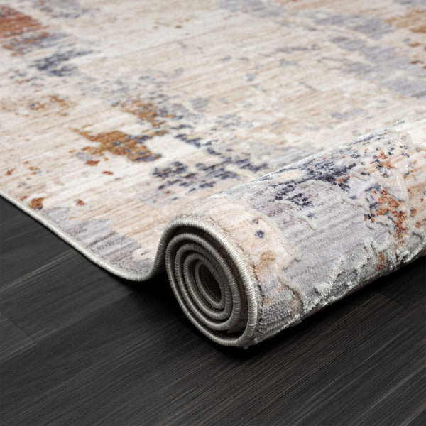 HomeRoots 4' Beige Abstract Area Rug - Turkish-Made Elegance for Living Rooms, Bedrooms, and Entryways 8' X 10' 516033