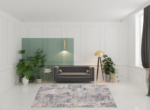 HomeRoots 4' Beige Abstract Area Rug - Turkish-Made Elegance for Living Rooms, Bedrooms, and Entryways 8' X 10' 516045