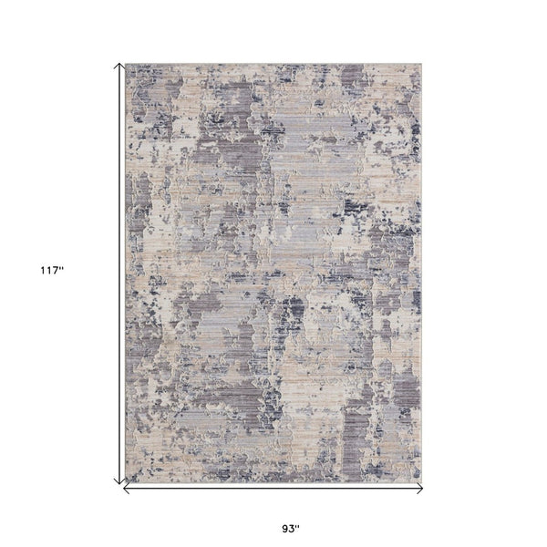 HomeRoots 4' Beige Abstract Area Rug - Turkish-Made Elegance for Living Rooms, Bedrooms, and Entryways 8' X 10' 516045